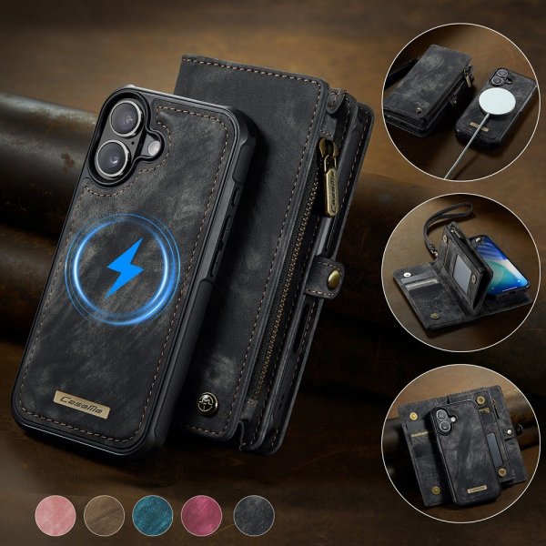 CaseMe iPhone 17 Etui 008 Series Aftagelig Skal Sort