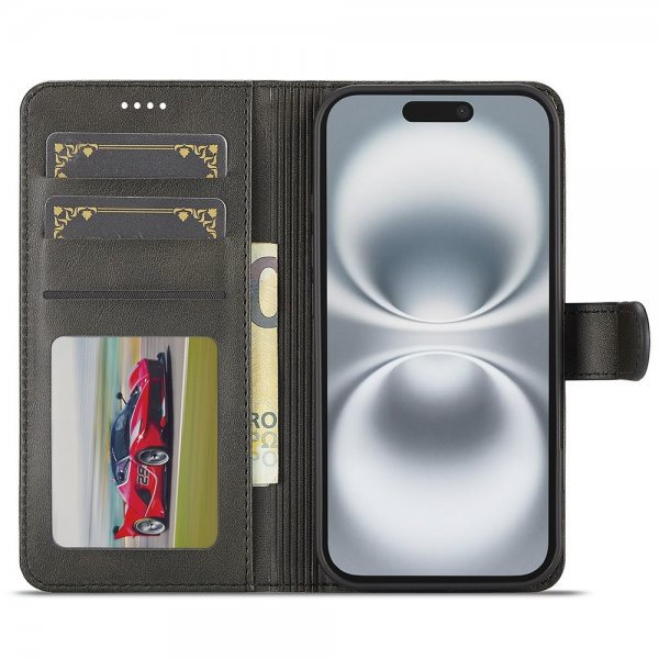 Lc.Imeeke iPhone 17 Etui med Kortlomme Stativfunktion Sort
