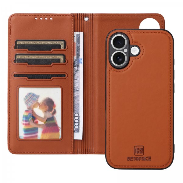 Betopnice iPhone 17 Etui med Aftageligt Cover 005 Brun