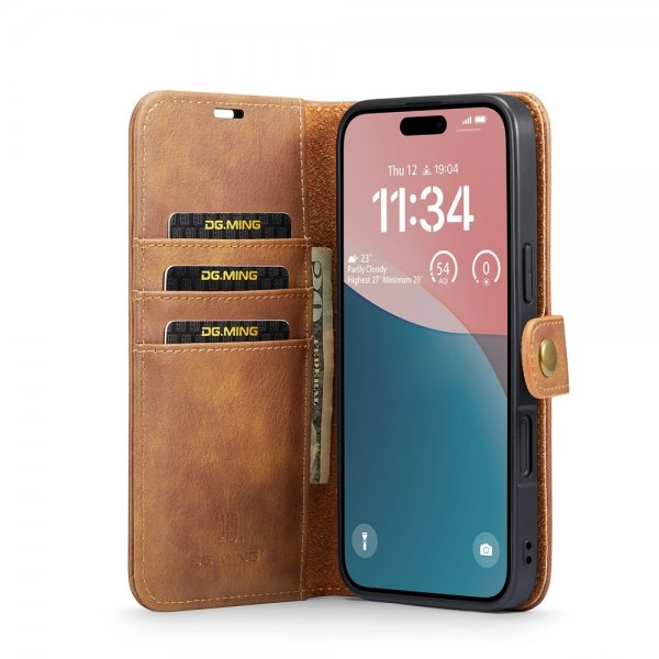 Dg.Ming iPhone 17 Etui med Aftageligt Cover Brun