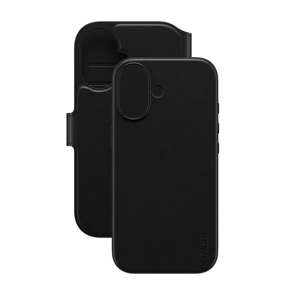 CARE by PanzerGlass iPhone 17 Etui Tango Two-in-One Wallet MagSafe Sort