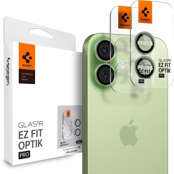 Spigen iPhone 17 Kamerabeskyttelse GLAS.tR EZ Fit Optik Pro 2-pak Grøn
