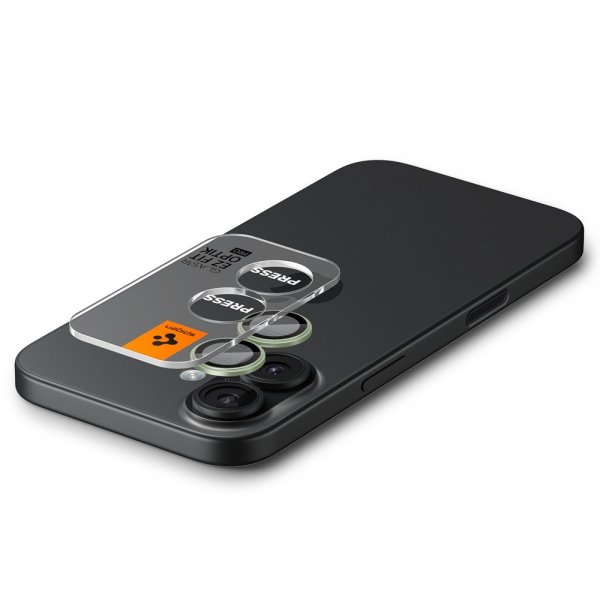 Spigen iPhone 17 Kamerabeskyttelse GLAS.tR EZ Fit Optik Pro 2-pak Grøn