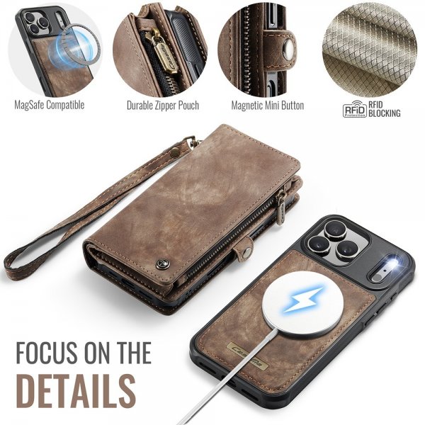 CaseMe iPhone 17 Pro Etui 008 Series Aftageligt Cover Brun