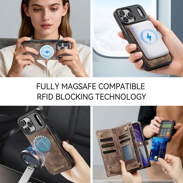 CaseMe iPhone 17 Pro Etui 008 Series Aftageligt Cover Brun