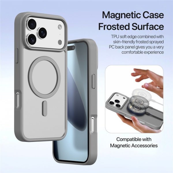 Dux Ducis iPhone 17 Pro Etui 2-i-1 Lawa Series MagSafe Grå