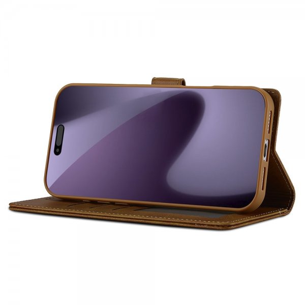 Lc.Imeeke iPhone 17 Pro Etui med Kortlomme Stativfunktion Lysebrun