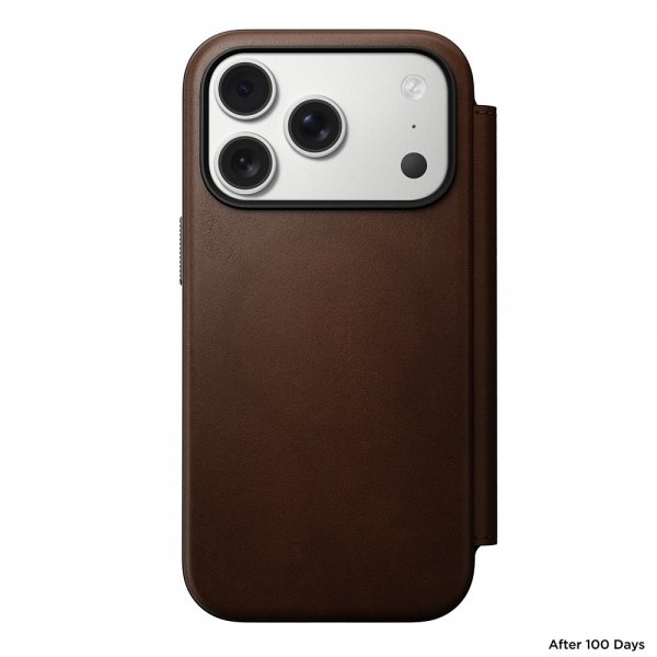 Nomad iPhone 17 Pro Etui Modern Læder Folio Brun