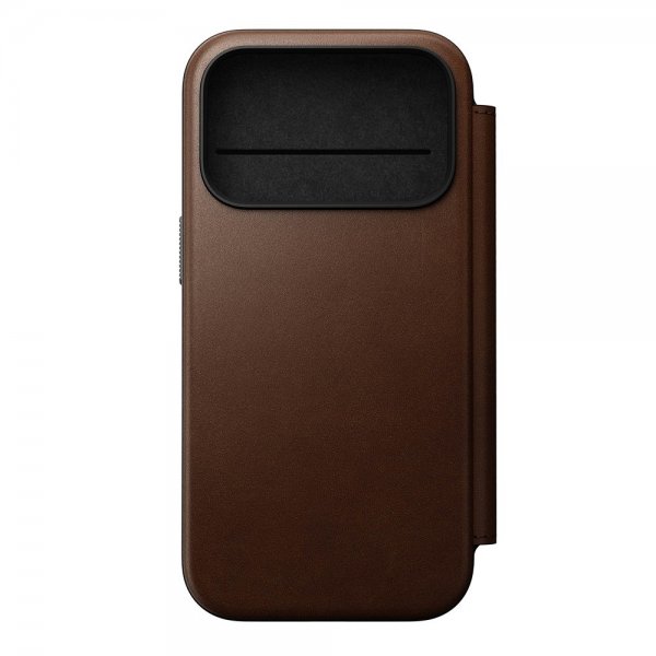 Nomad iPhone 17 Pro Etui Modern Læder Folio Brun