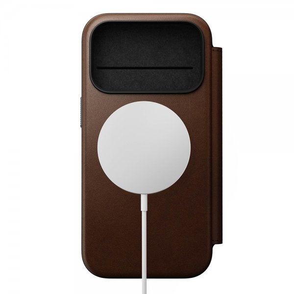 Nomad iPhone 17 Pro Etui Modern Læder Folio Brun