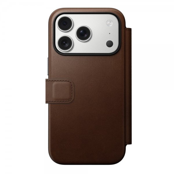 Nomad iPhone 17 Pro Etui Modern Læder Folio Brun