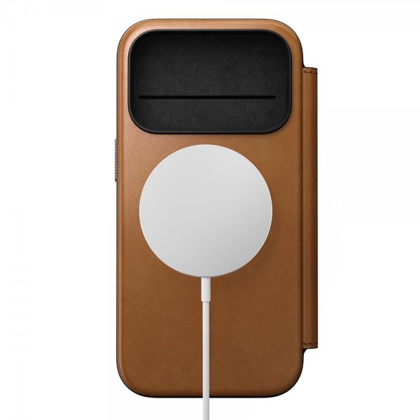 Nomad iPhone 17 Pro Etui Modern Leather Folio English Tan