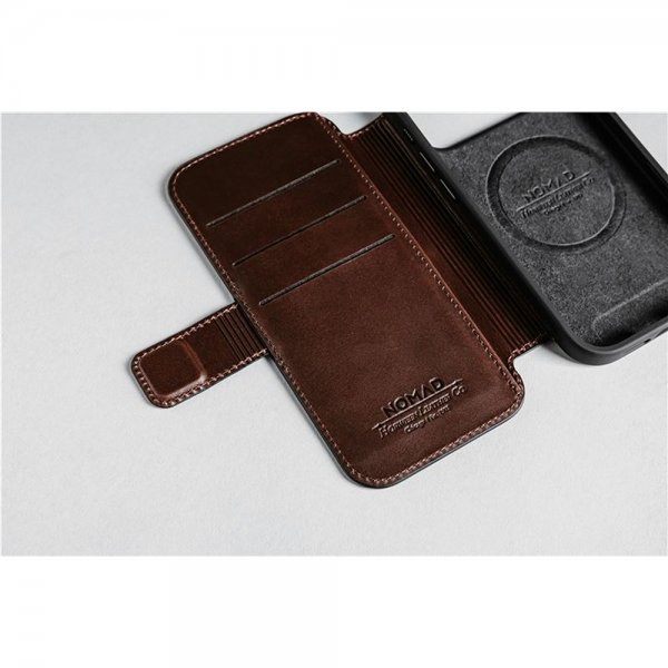 Nomad iPhone 17 Pro Etui Modern Læder Folio Horween Rustic Brown