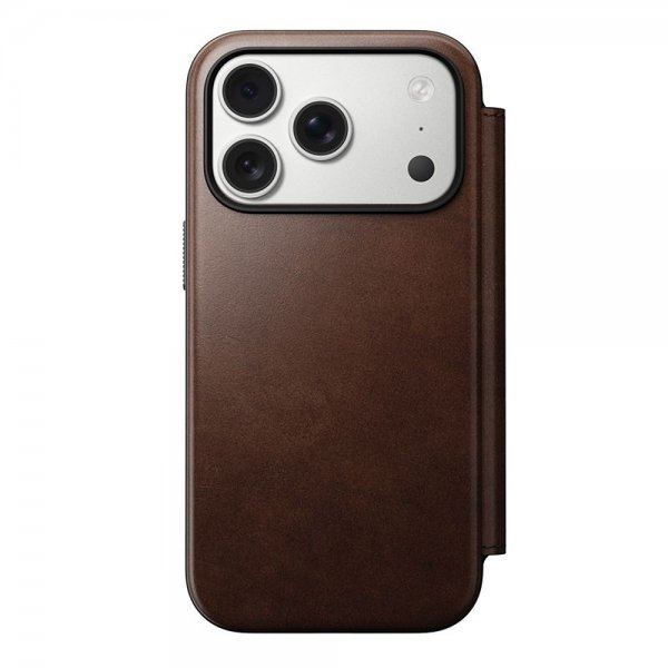 Nomad iPhone 17 Pro Etui Modern Læder Folio Horween Rustic Brown