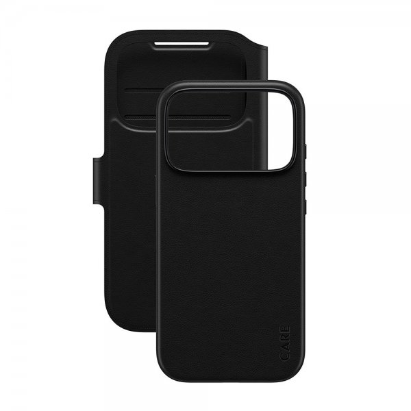 CARE by PanzerGlass iPhone 17 Pro Etui Tango Two-in-One Wallet MagSafe Sort
