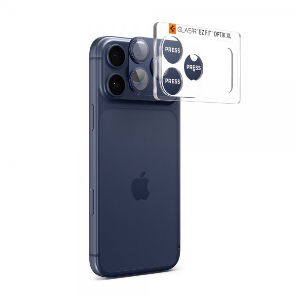 Spigen iPhone 17 Pro Kamerabeskyttelsesglas.tR EZ Fit Optik Pro XL Blå