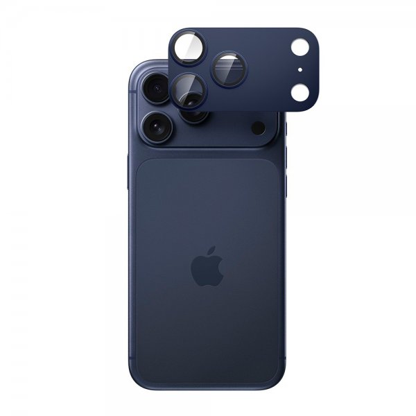 Spigen iPhone 17 Pro Kamerabeskyttelsesglas.tR EZ Fit Optik Pro XL Blå