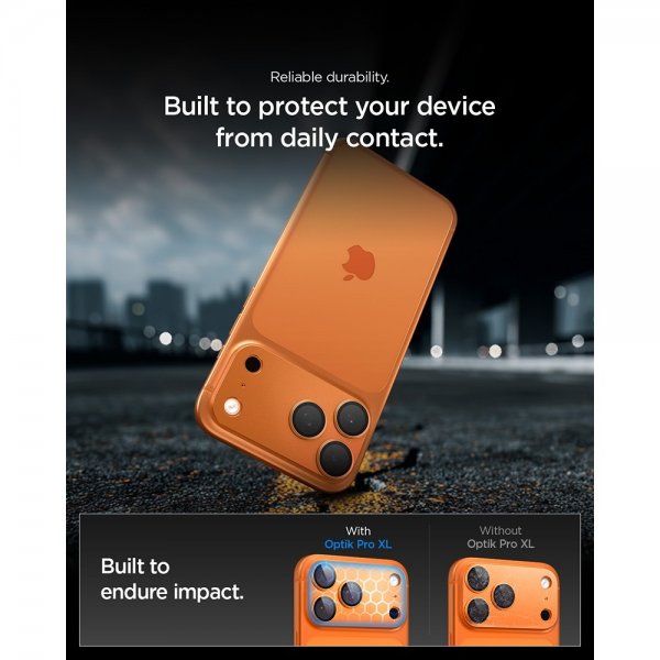 Spigen iPhone 17 Pro Kamerabeskyttelsesglas.tR EZ Fit Optik Pro XL Orange