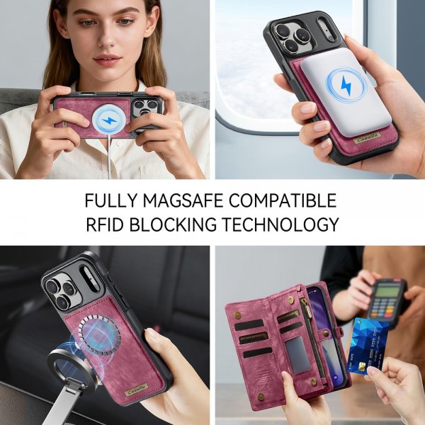 CaseMe iPhone 17 Pro Max Cover 008 Series Aftageligt Cover Rød