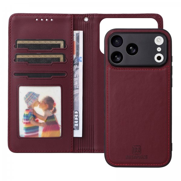 Betopnice iPhone 17 Pro Max Cover med aftageligt etui 005 Rød