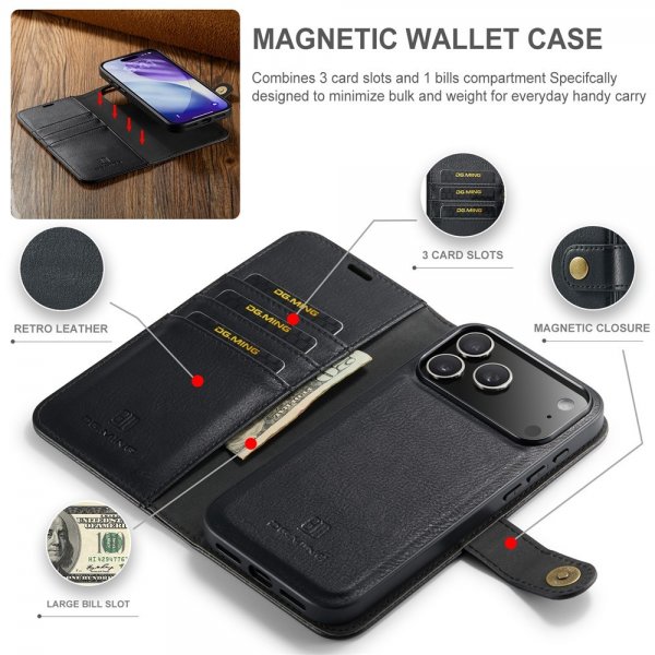 Dg.Ming iPhone 17 Pro Max Cover med Aftageligt Cover Sort