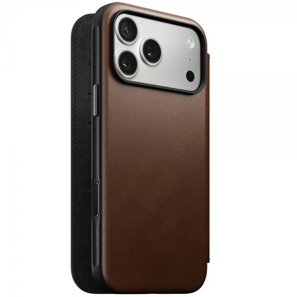 Nomad iPhone 17 Pro Max Cover Moderne Læder Folio Brun