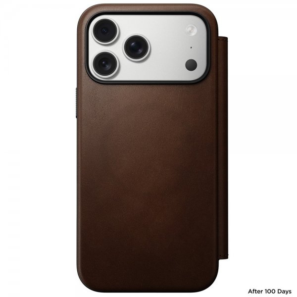 Nomad iPhone 17 Pro Max Cover Moderne Læder Folio Brun
