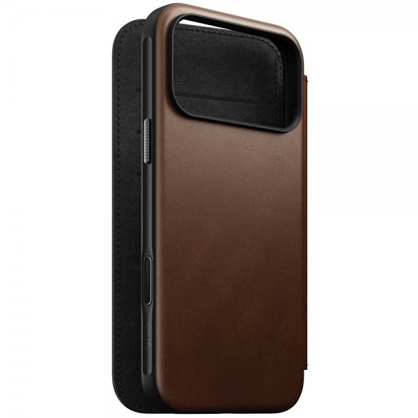 Nomad iPhone 17 Pro Max Cover Moderne Læder Folio Brun