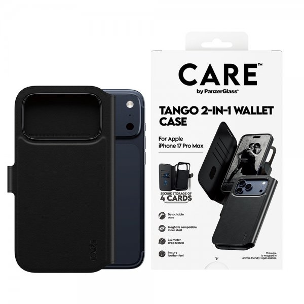 CARE by PanzerGlass iPhone 17 Pro Max Cover Tango Two-in-One Wallet MagSafe Sort
