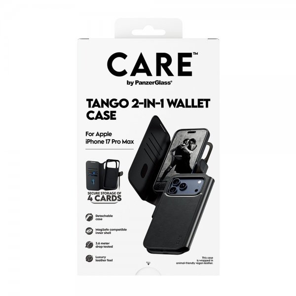 CARE by PanzerGlass iPhone 17 Pro Max Cover Tango Two-in-One Wallet MagSafe Sort