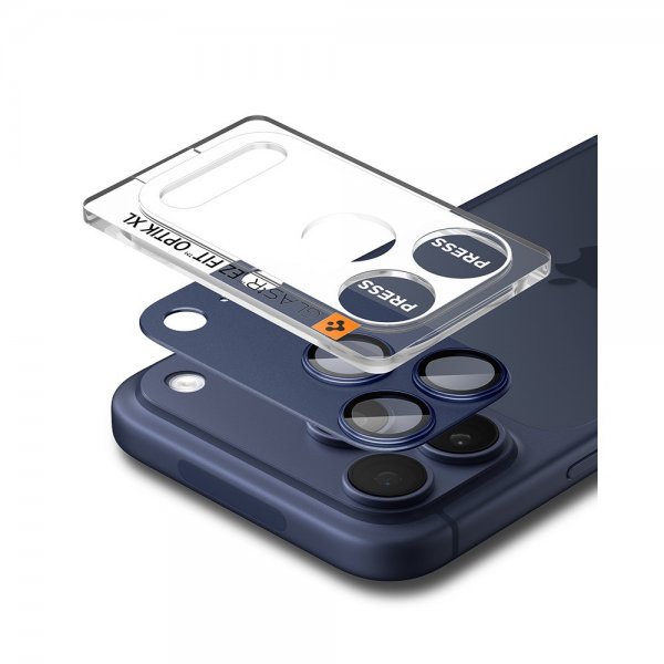 Spigen iPhone 17 Pro Max Kamerabeskytter Glas.tR EZ Fit Optik Pro XL Blå