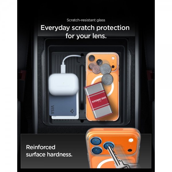 Spigen iPhone 17 Pro Max Kamerabeskytter Glas.tR EZ Fit Optik Pro XL Orange