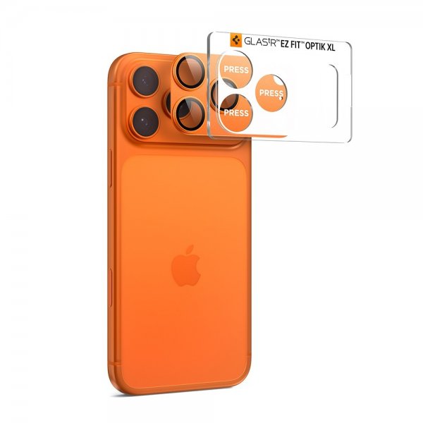 Spigen iPhone 17 Pro Max Kamerabeskytter Glas.tR EZ Fit Optik Pro XL Orange