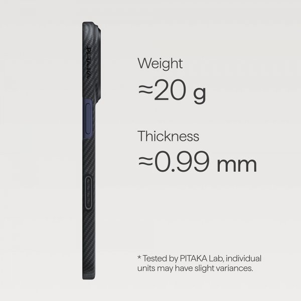 Pitaka iPhone 17 Pro Max Cover Edge Black/Grey Twill