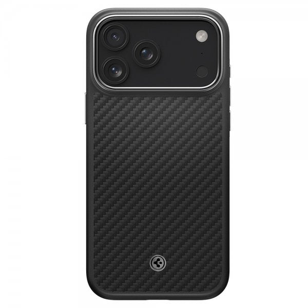 Spigen iPhone 17 Pro Max Cover Enzo Aramid T MagFit Sort Sølv