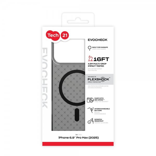 Tech21 iPhone 17 Pro Max Cover EvoCheck MagSafe Smokey Black