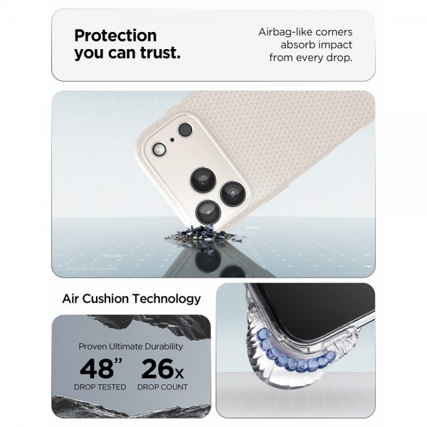 Spigen iPhone 17 Pro Max Cover Liquid Air Natural Titanium