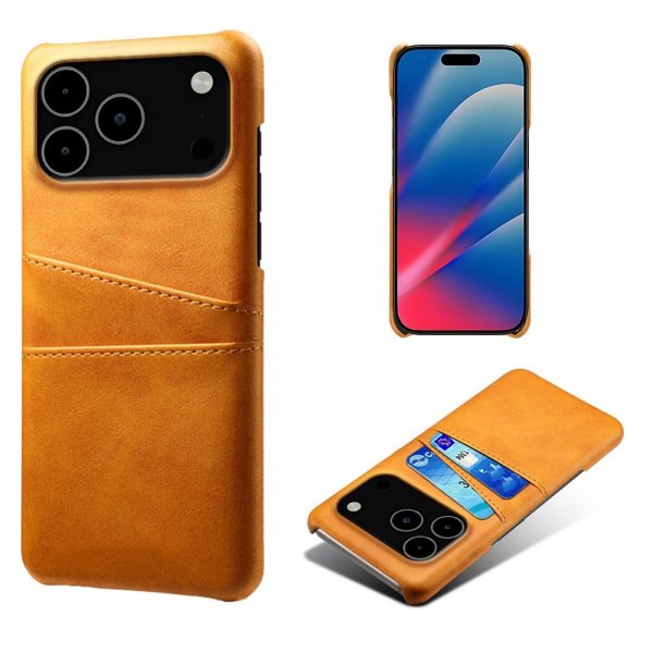 iPhone 17 Pro Max Cover med to Kortlommer Lysebrun