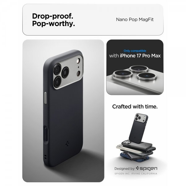 Spigen iPhone 17 Pro Max Cover Nano Pop MagFit Black Sesame