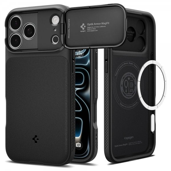 Spigen iPhone 17 Pro Max Cover Optik Armor MagFit Sort