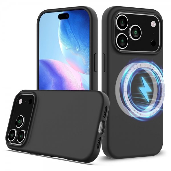 Nordic Covers iPhone 17 Pro Max Cover Silikone Feather Series MagSafe Raven Black