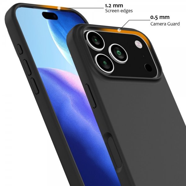Nordic Covers iPhone 17 Pro Max Cover Silikone Feather Series MagSafe Raven Black