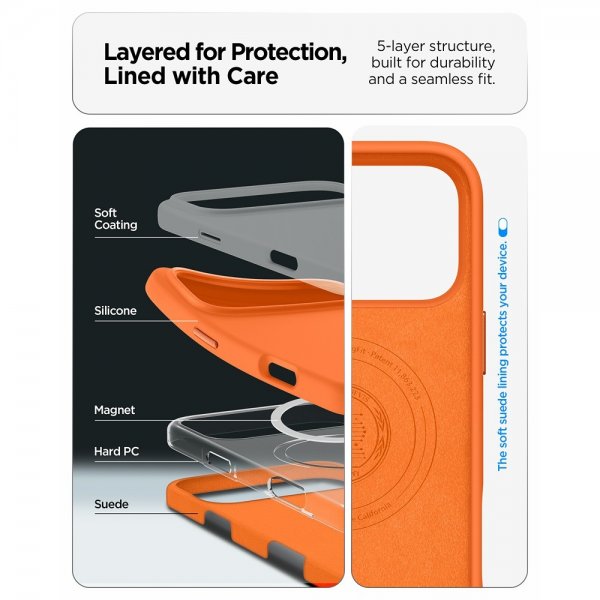 Spigen iPhone 17 Pro Max Cover Silicone Fit MagFit Cosmic Orange