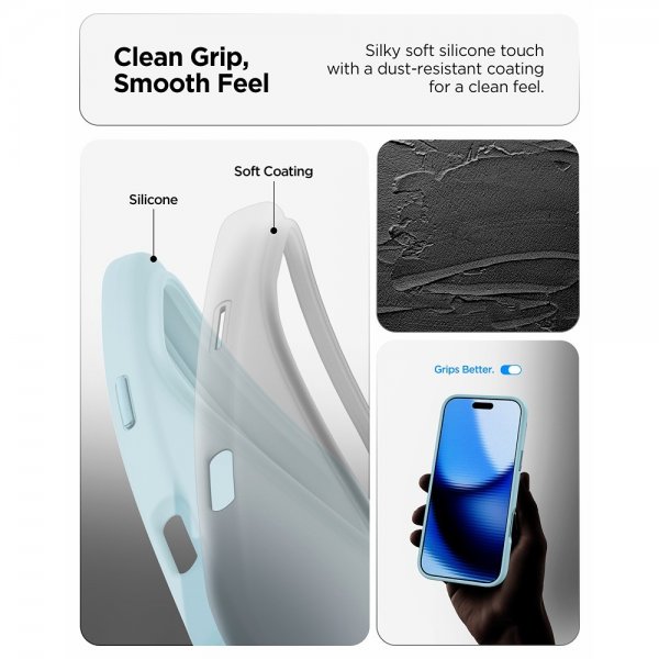 Spigen iPhone 17 Pro Max Cover Silicone Fit MagFit Mute Blue