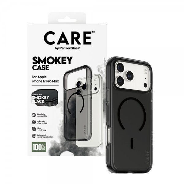 CARE by PanzerGlass iPhone 17 Pro Max Cover Smokey MagSafe Sort