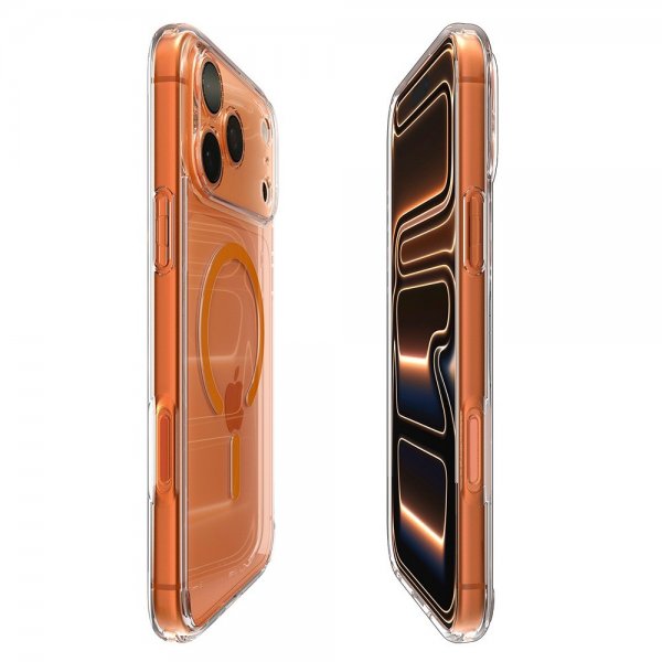 Spigen iPhone 17 Pro Max Cover Ultra Hybrid MagFit Klar Orange