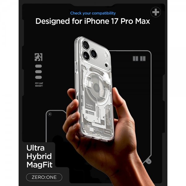 Spigen iPhone 17 Pro Max Cover Ultra Hybrid Zero One MagFit Natural Titanium