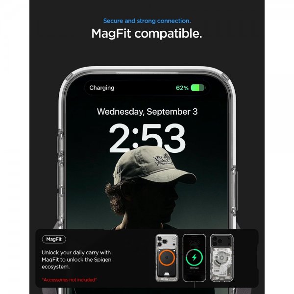 Spigen iPhone 17 Pro Max Cover Ultra Hybrid Zero One MagFit Natural Titanium