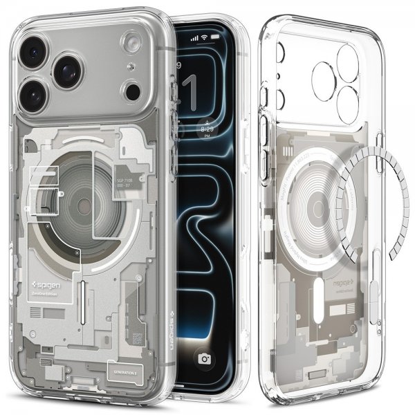 Spigen iPhone 17 Pro Max Cover Ultra Hybrid Zero One MagFit Natural Titanium