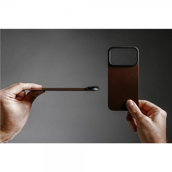 Nomad iPhone 17 Pro Max Skin Mag Læder Bagside Rustic Brown